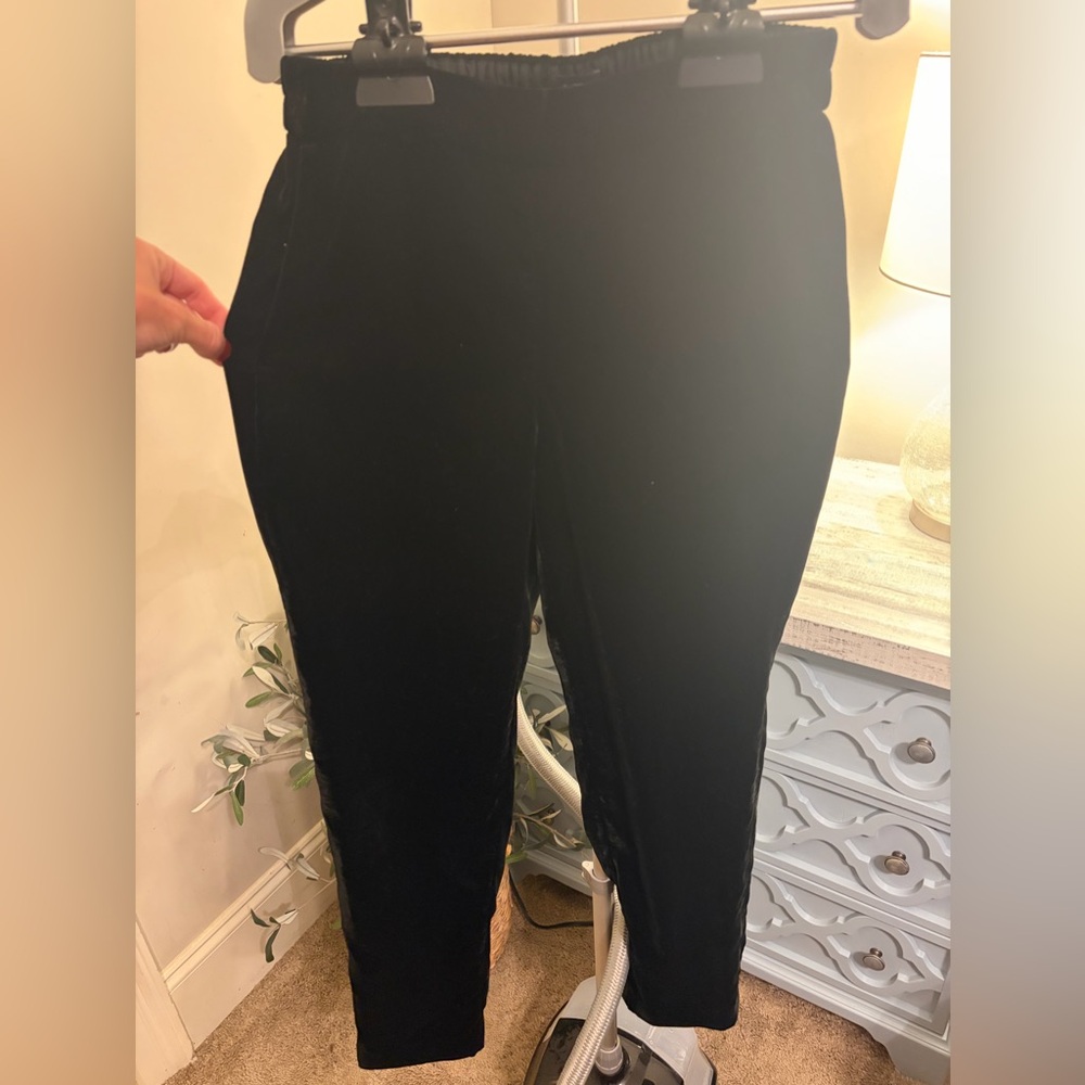 J. Crew Black velvet Ankle Pants